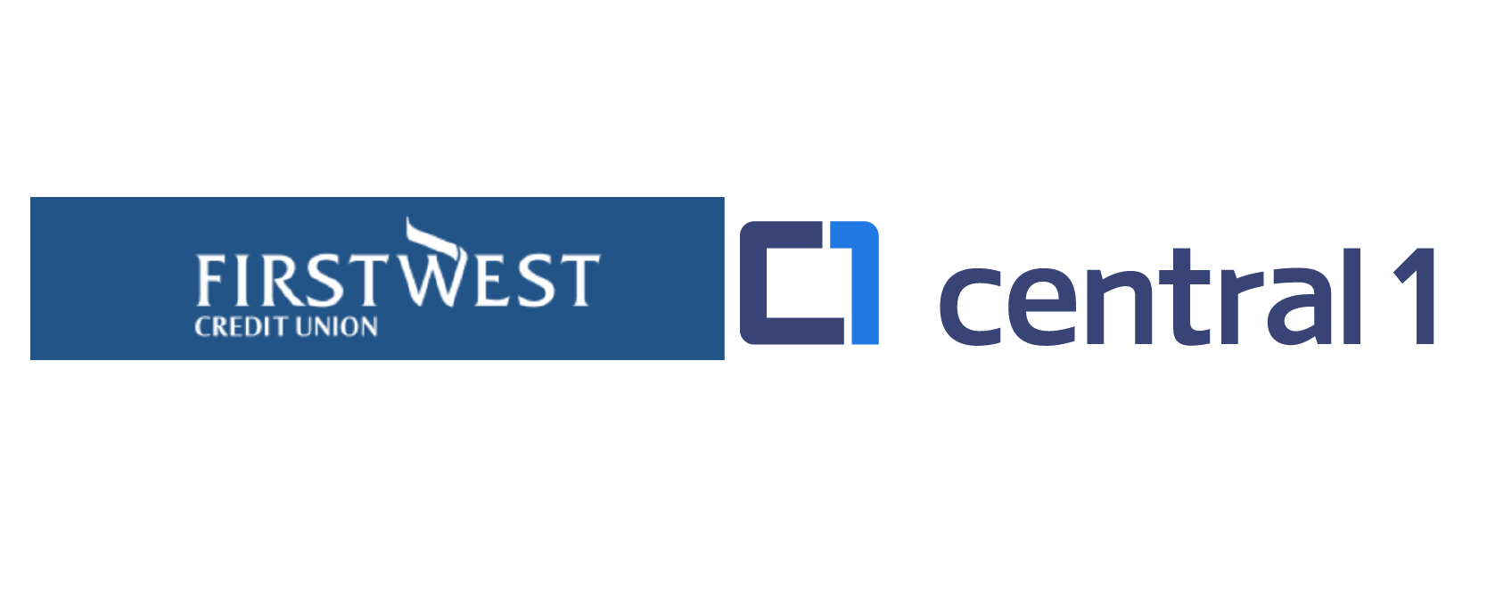 First West credit union and Central 1 logos